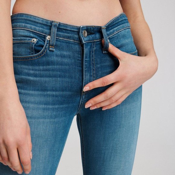 rag & bone New York Cate Mid Rise Ankle Skinny Medium Wash Denim Size 24 - Picture 7 of 16